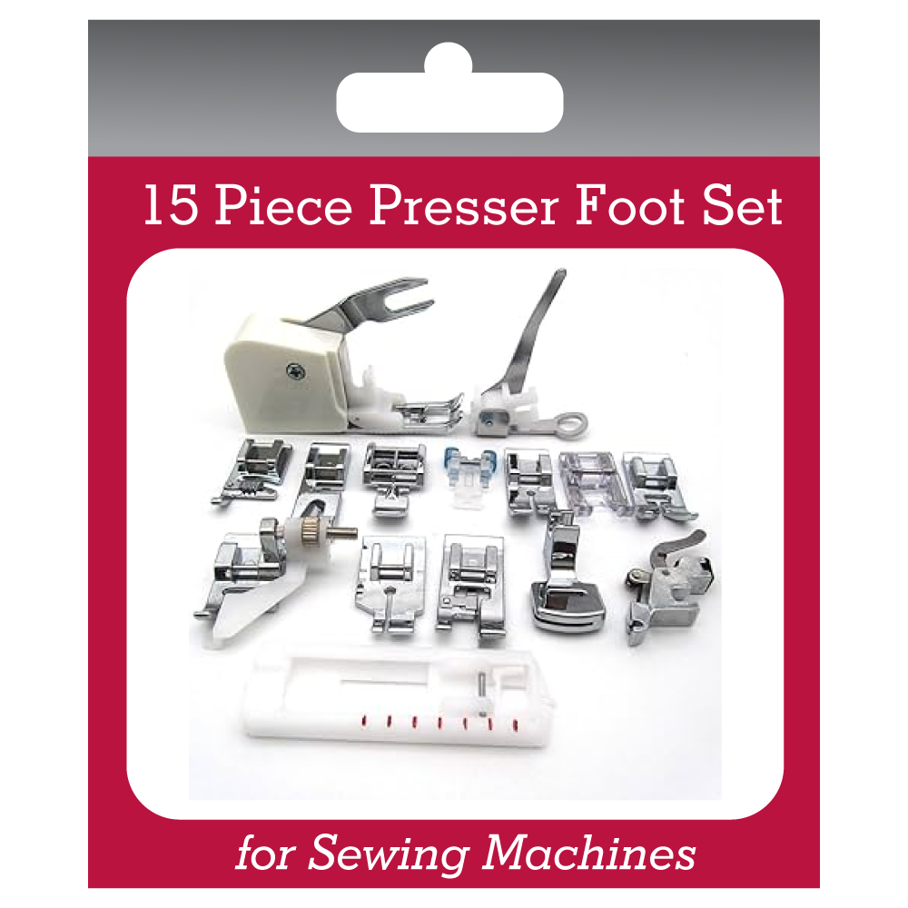 15 Piece Presser foot Bundle for Sewing Machines - inc. Walking Foot - save over 70%