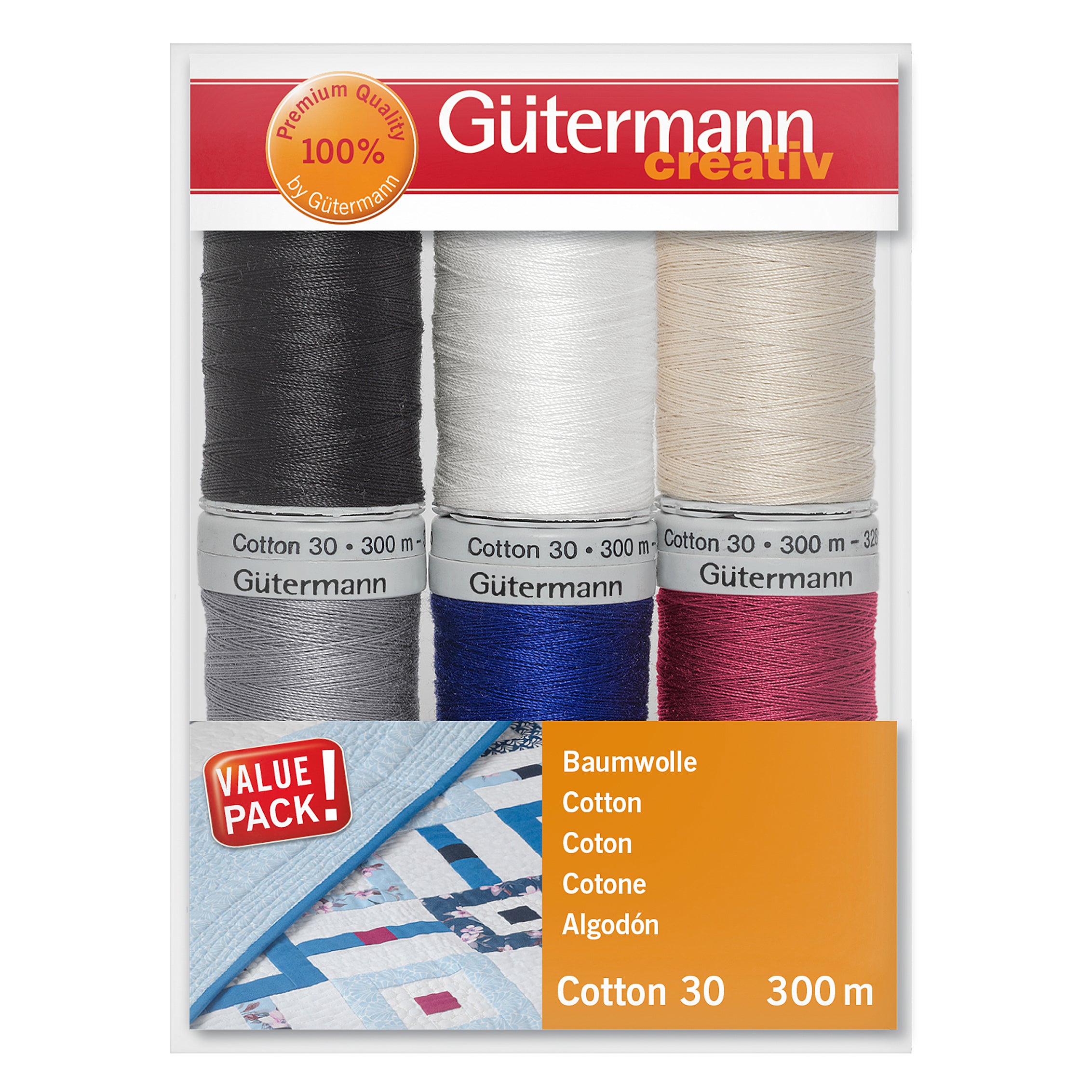 Gutermann Thread Set - Cotton No.30 - 6 x 300m - 1