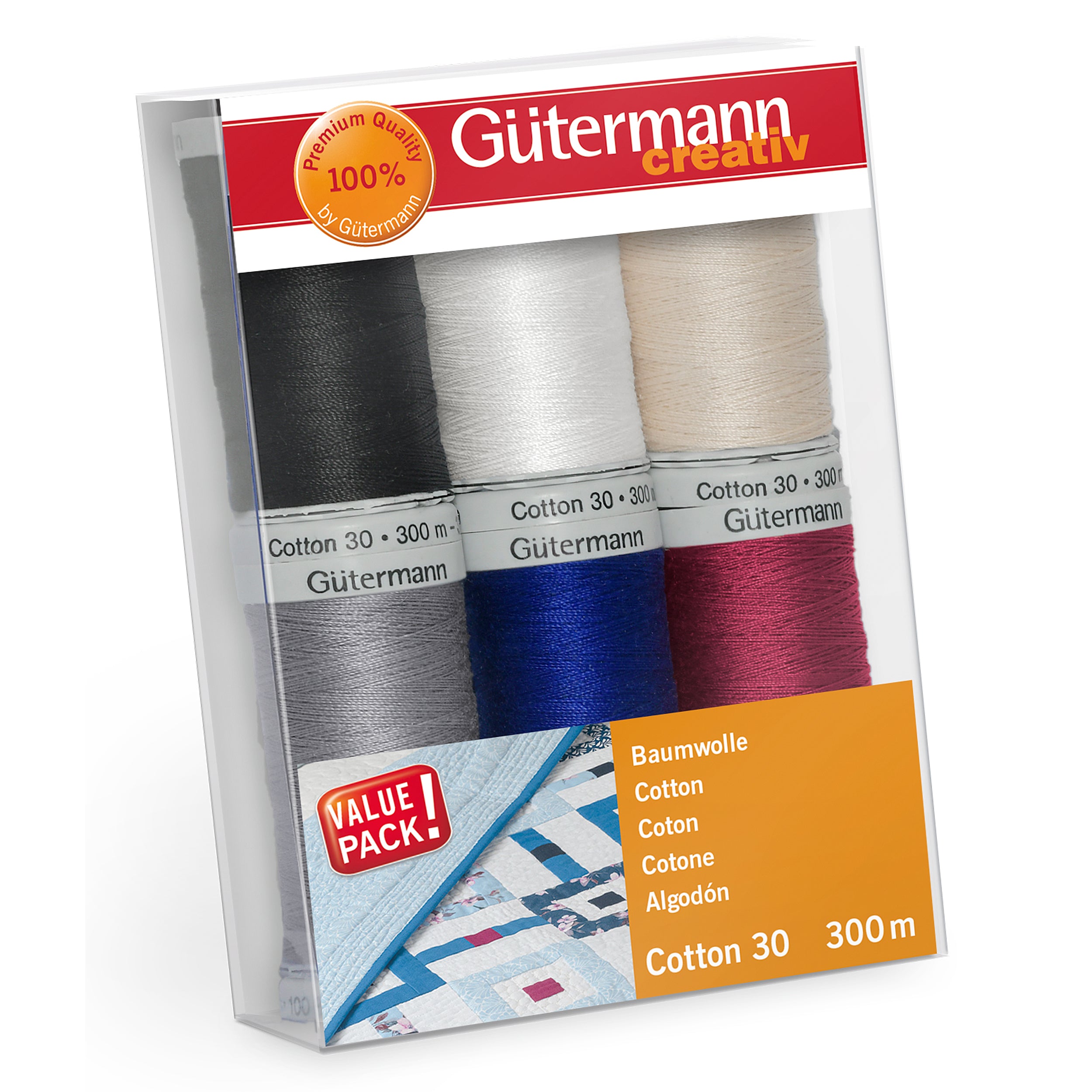 Gutermann Thread Set - Cotton No.30 - 6 x 300m - 1