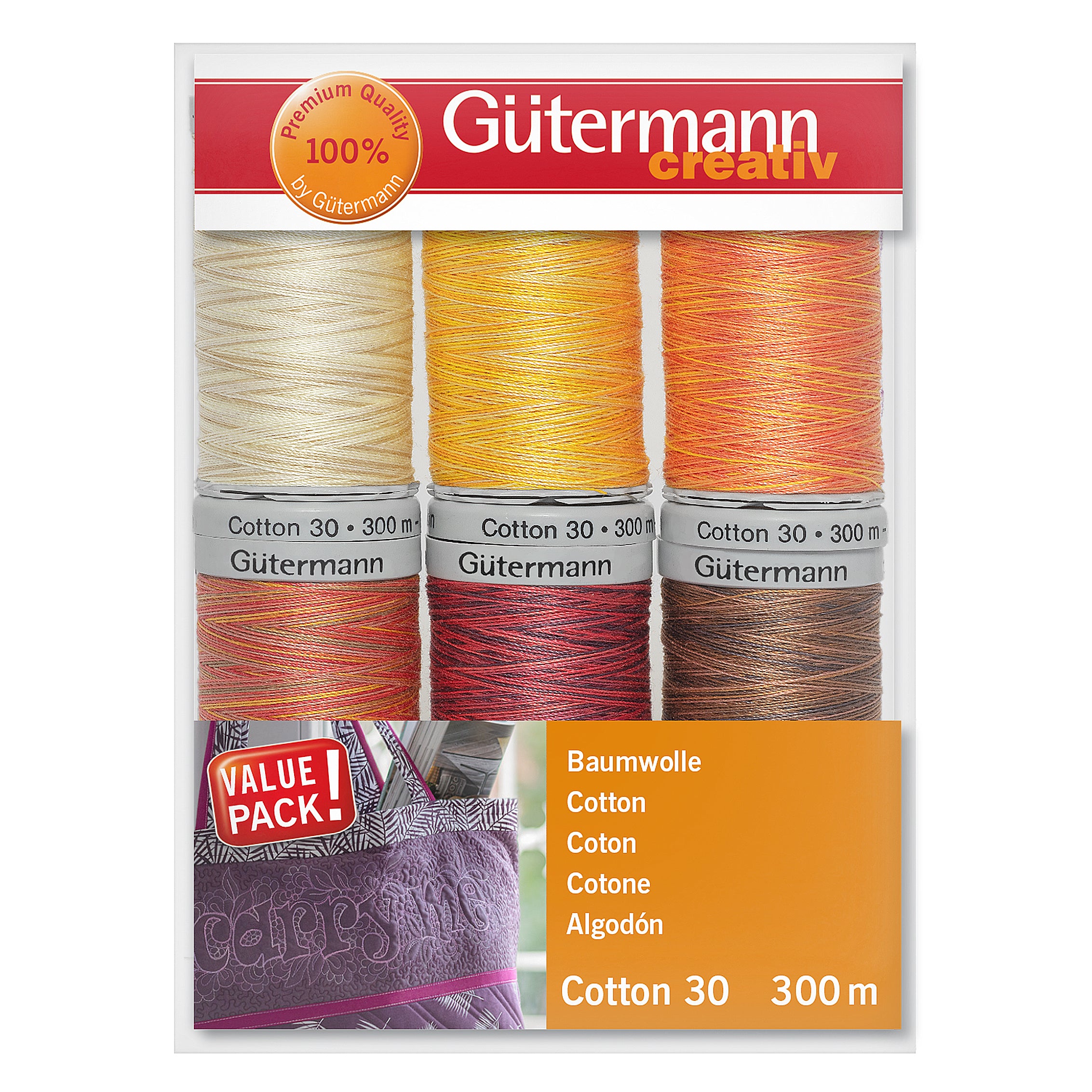 Gutermann Thread Set - Cotton No.30 - 6 x 300m - 2