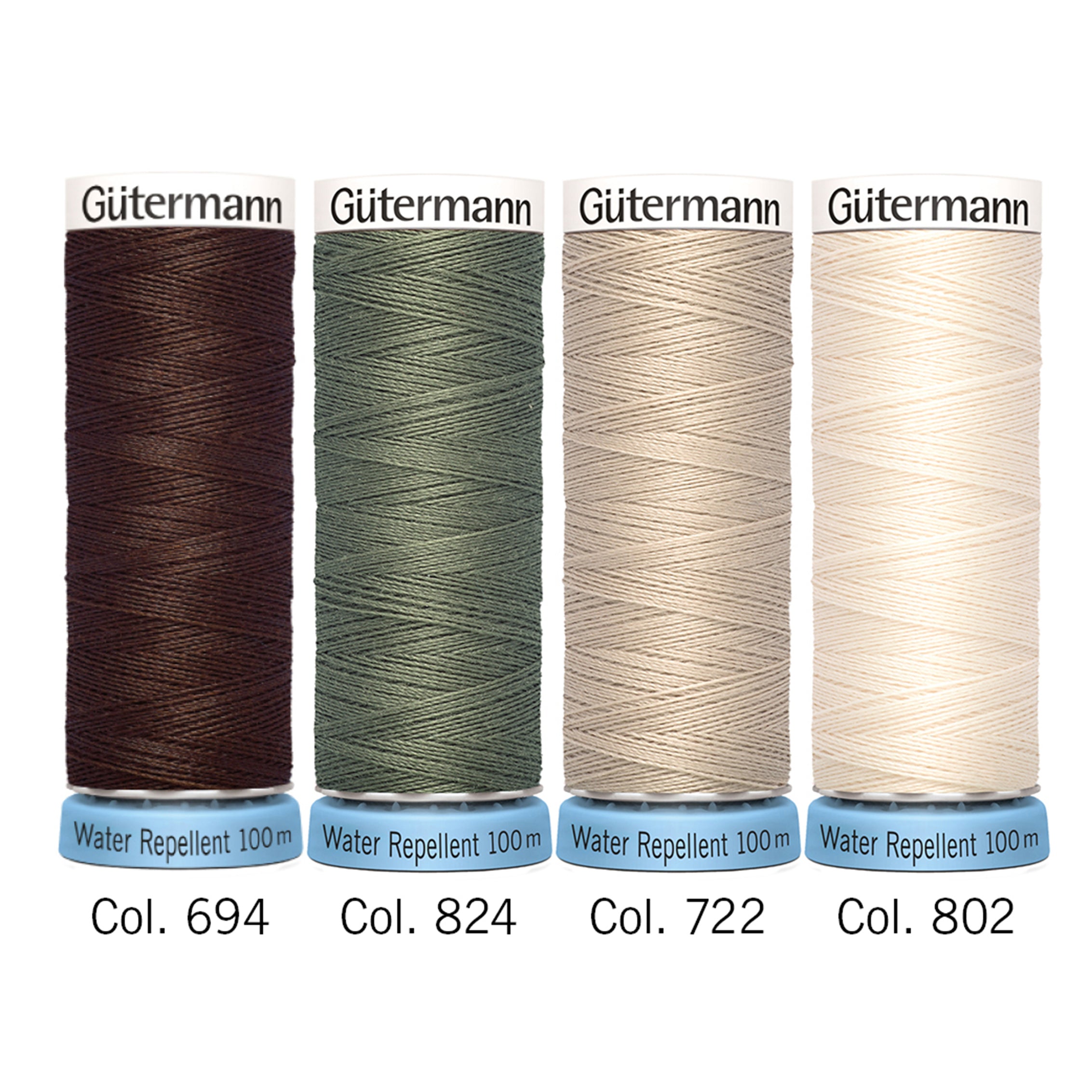 Gutermann Thread Set - Water Repellent - 4 x 100m - Assorted Neutrals