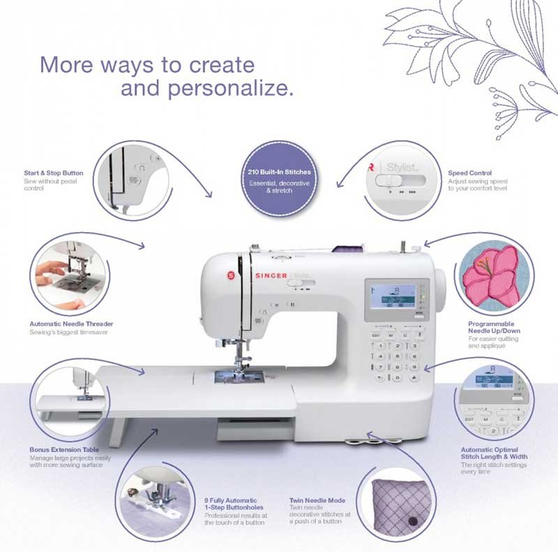 Singer Stylist 9100 Sewing Machine with Extension Table
