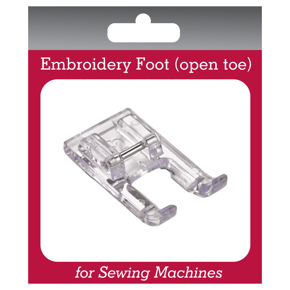 Open Toe Embroidery Foot (clearview) for Sewing Machines